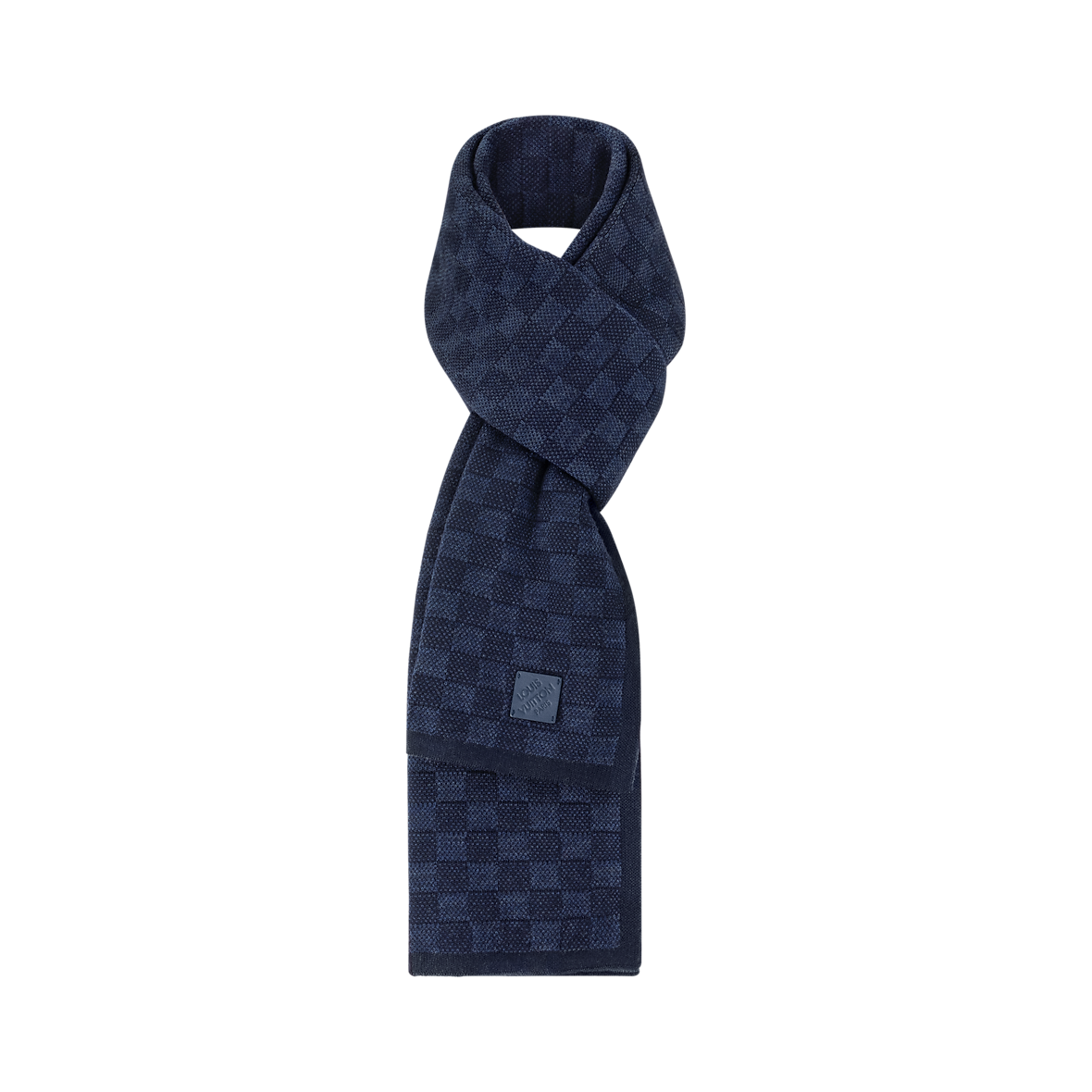 Bonnet et Écharpe Néo Petit Damier Blue Marine