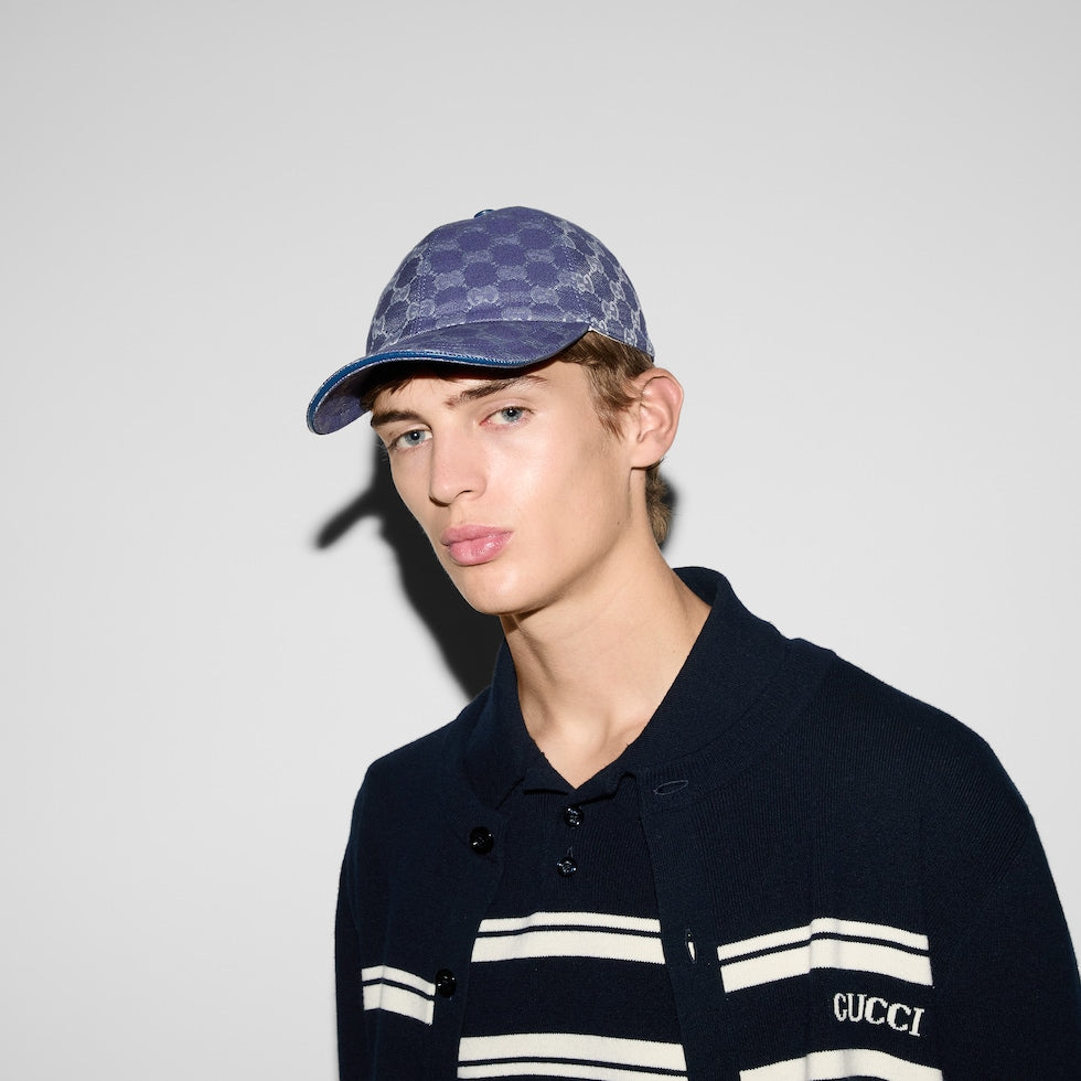 CASQUETTE EN TOILE GG Blue Grey