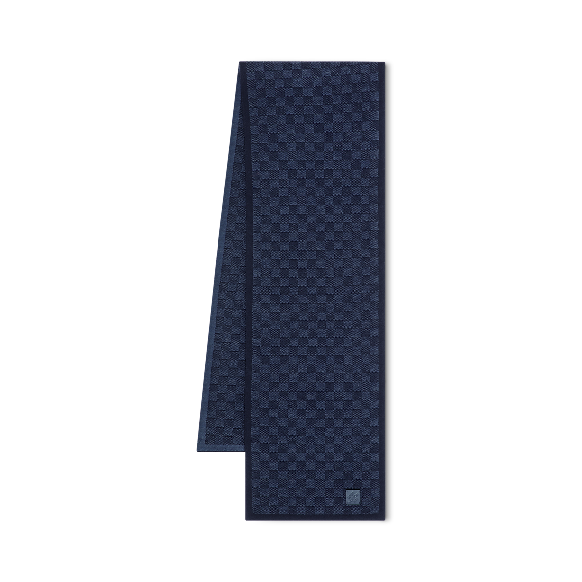 Bonnet et Écharpe Néo Petit Damier Blue Marine
