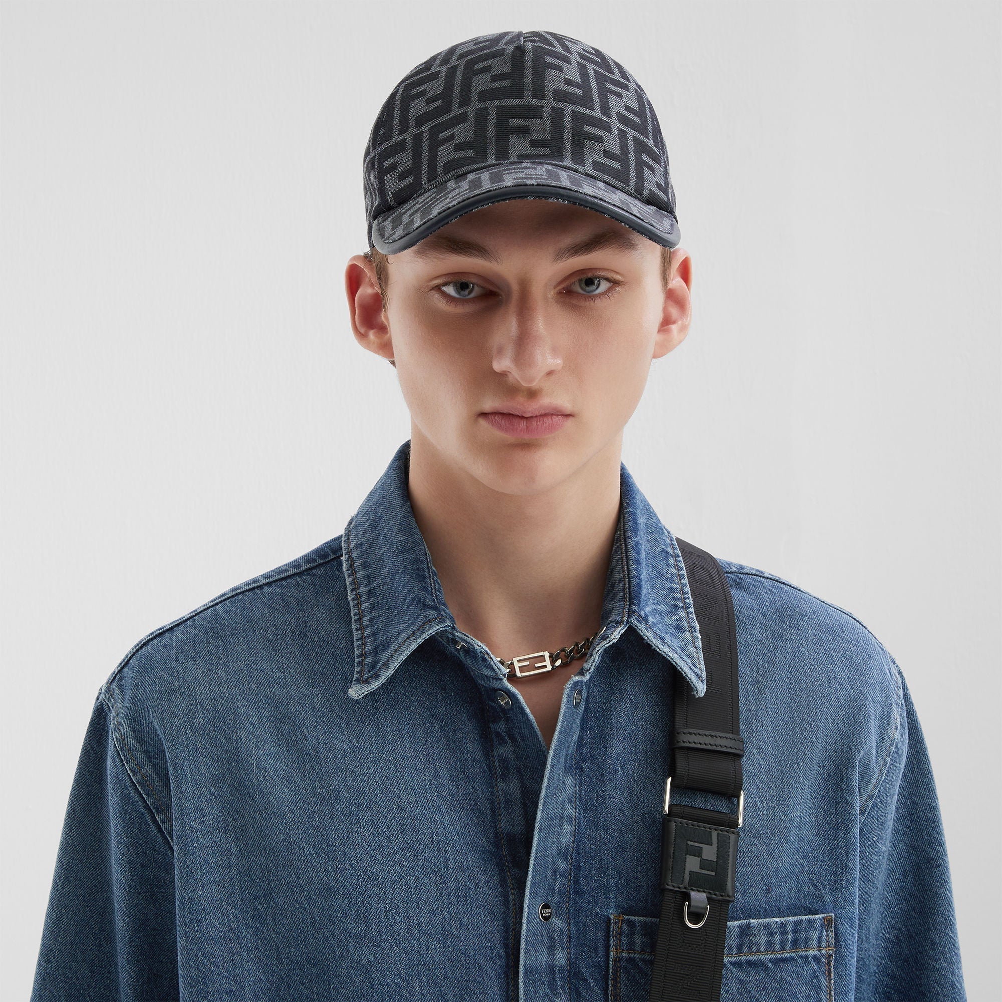 Casquette de baseball en tissu jacquard FF Blue