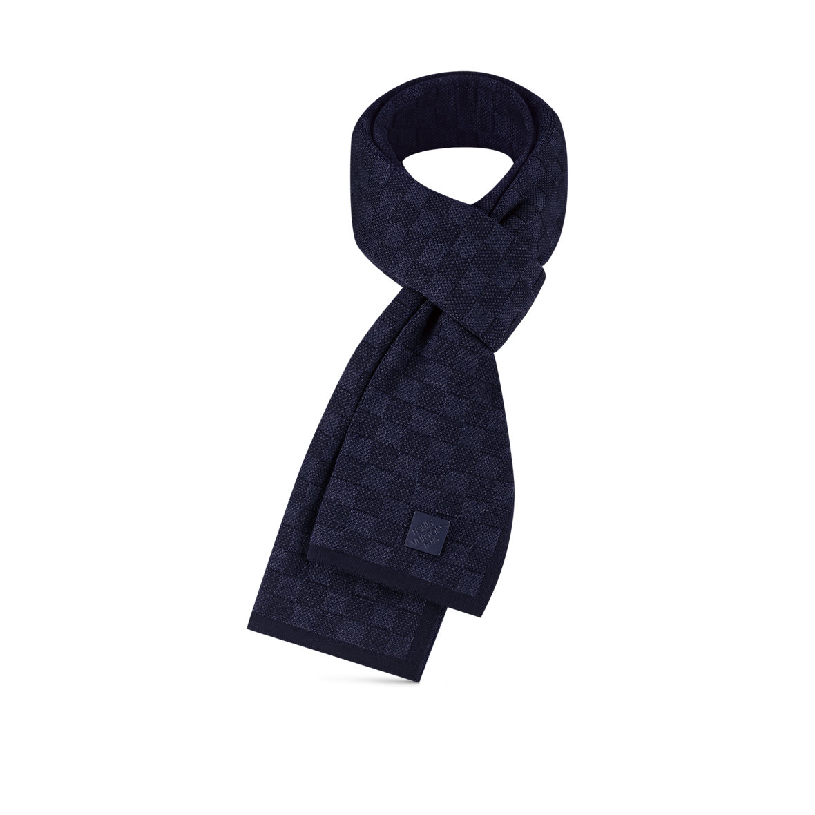 Bonnet et Écharpe Néo Petit Damier Blue Marine