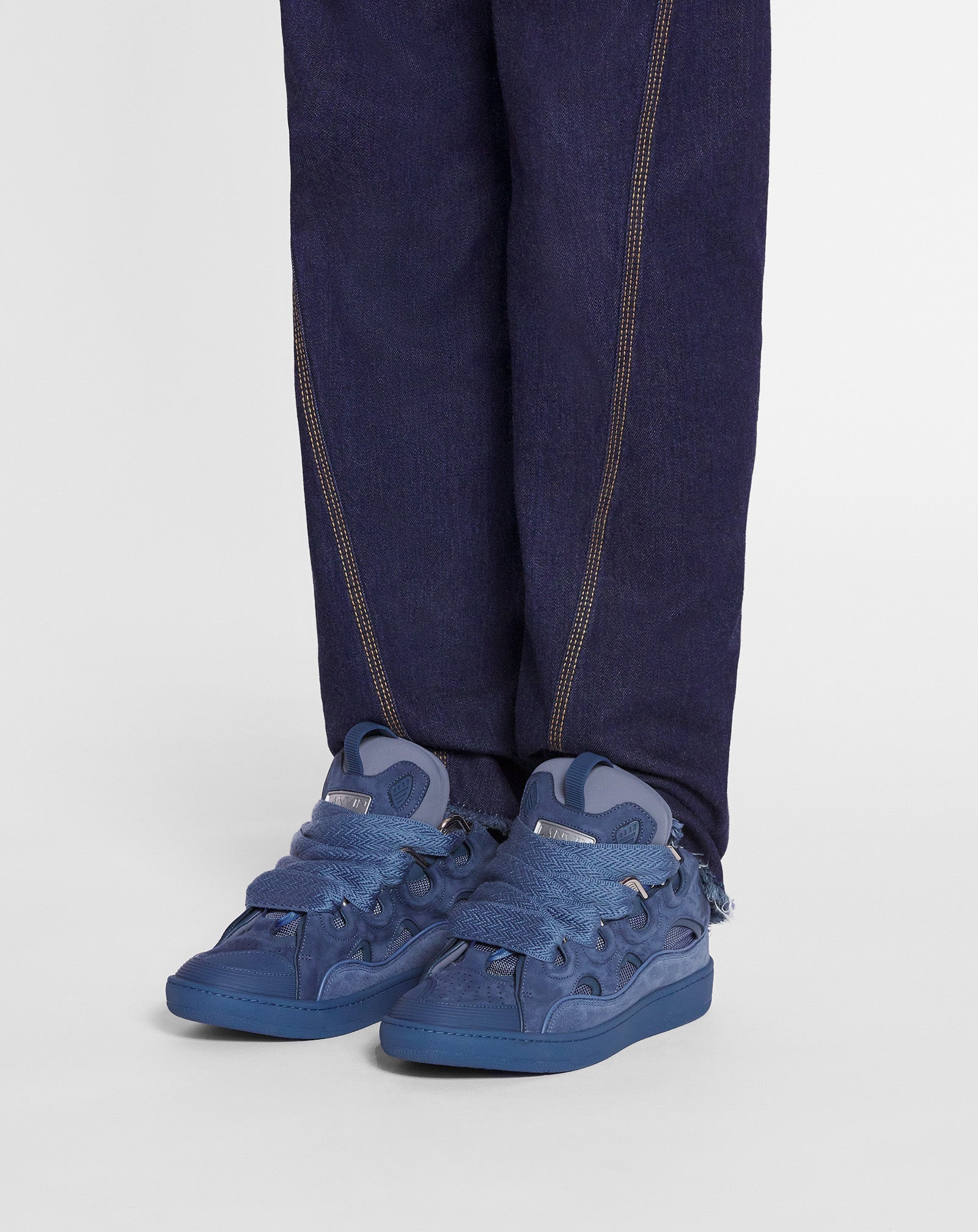 LANVIN LEATHER CURB Blue MARINE
